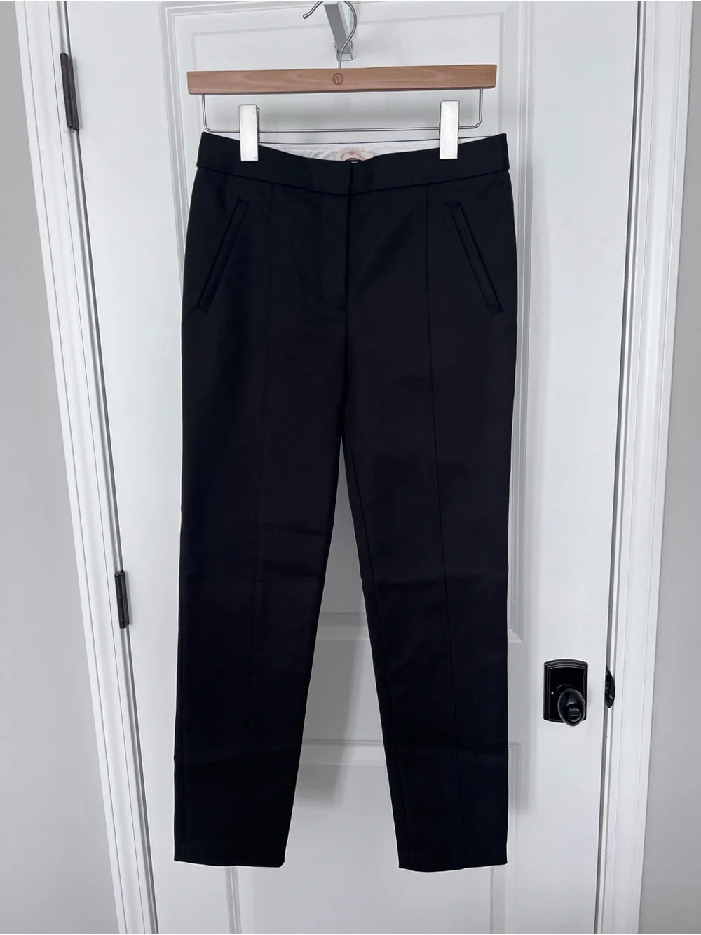 Tory Burch Black Straight Leg Seemed Trouser Pants Size 2 EUC